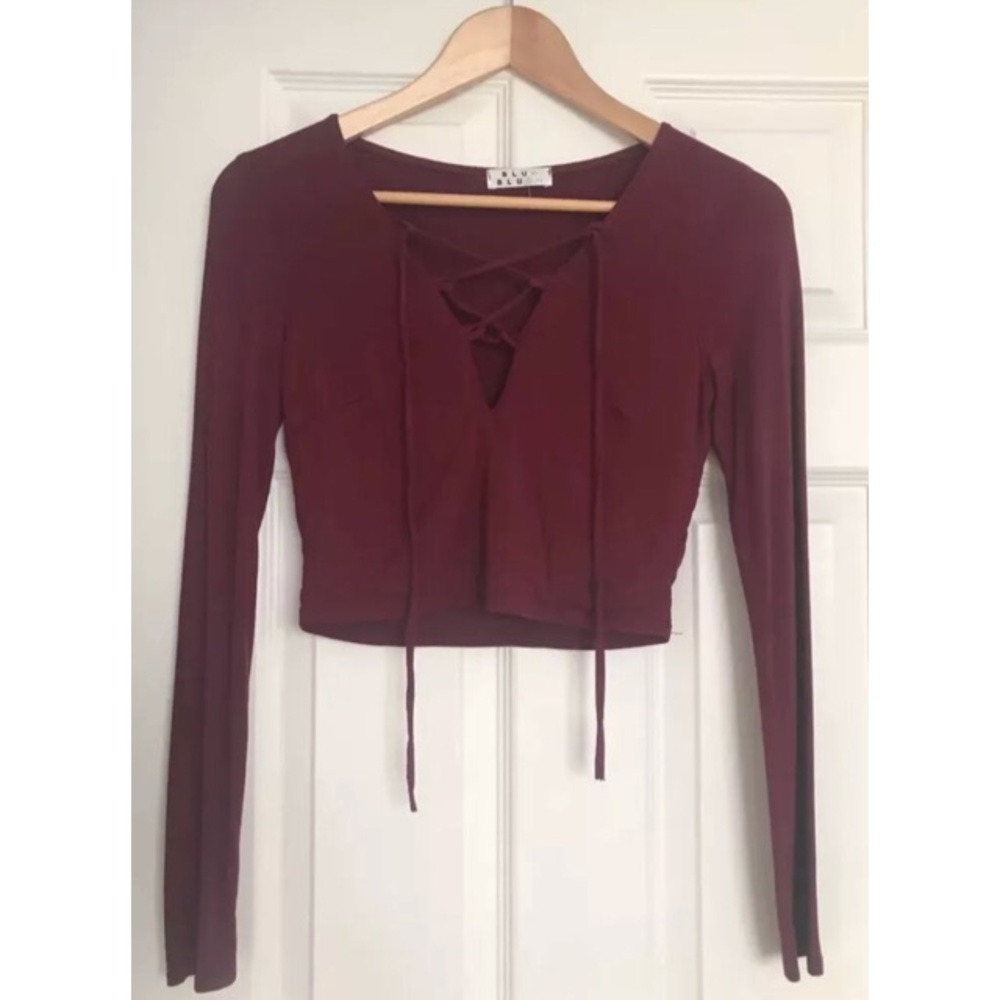 A'GACI DARK RED CROP TOP